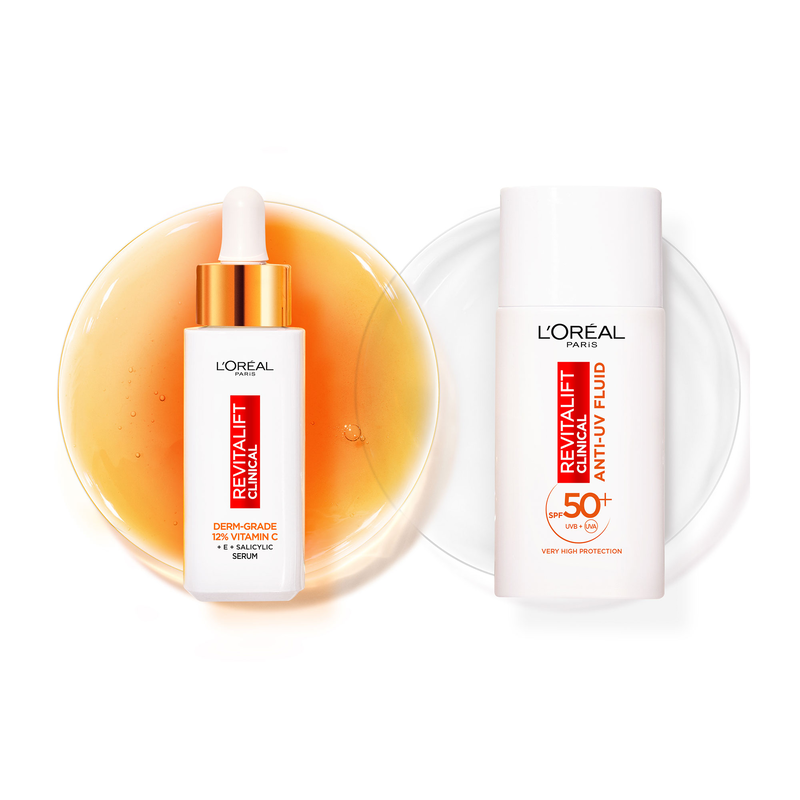 L'OREAL PARIS - PROMO PACK REVITALIFT CLINICAL Serum 12% Καθαρή Βιταμίνη C - 30ml & Καθημερινή Κρέμα Προστασίας με UV (SPF50+) - 50ml